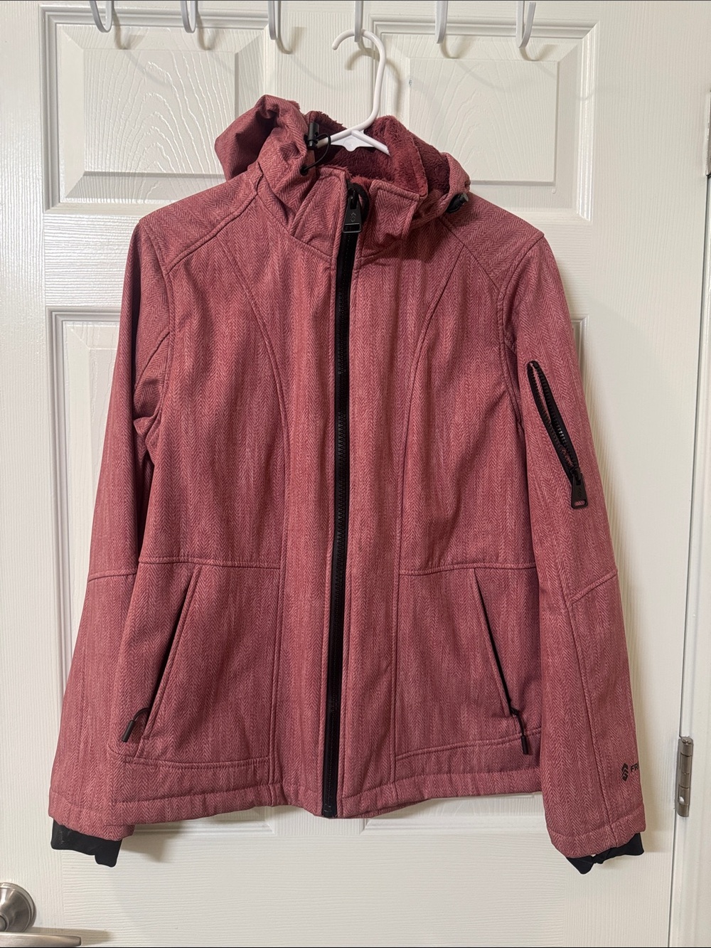Free Country Women's Hooded Ski Jacket in Dusty Rose